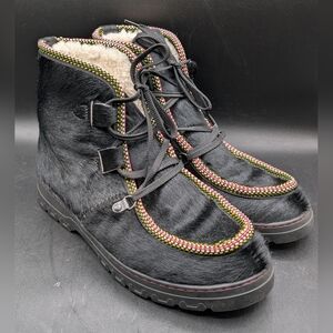 Penelope Chilvers "Incredible Boot" Black Pony Skin Shearling, EU 40, US 9, EUC